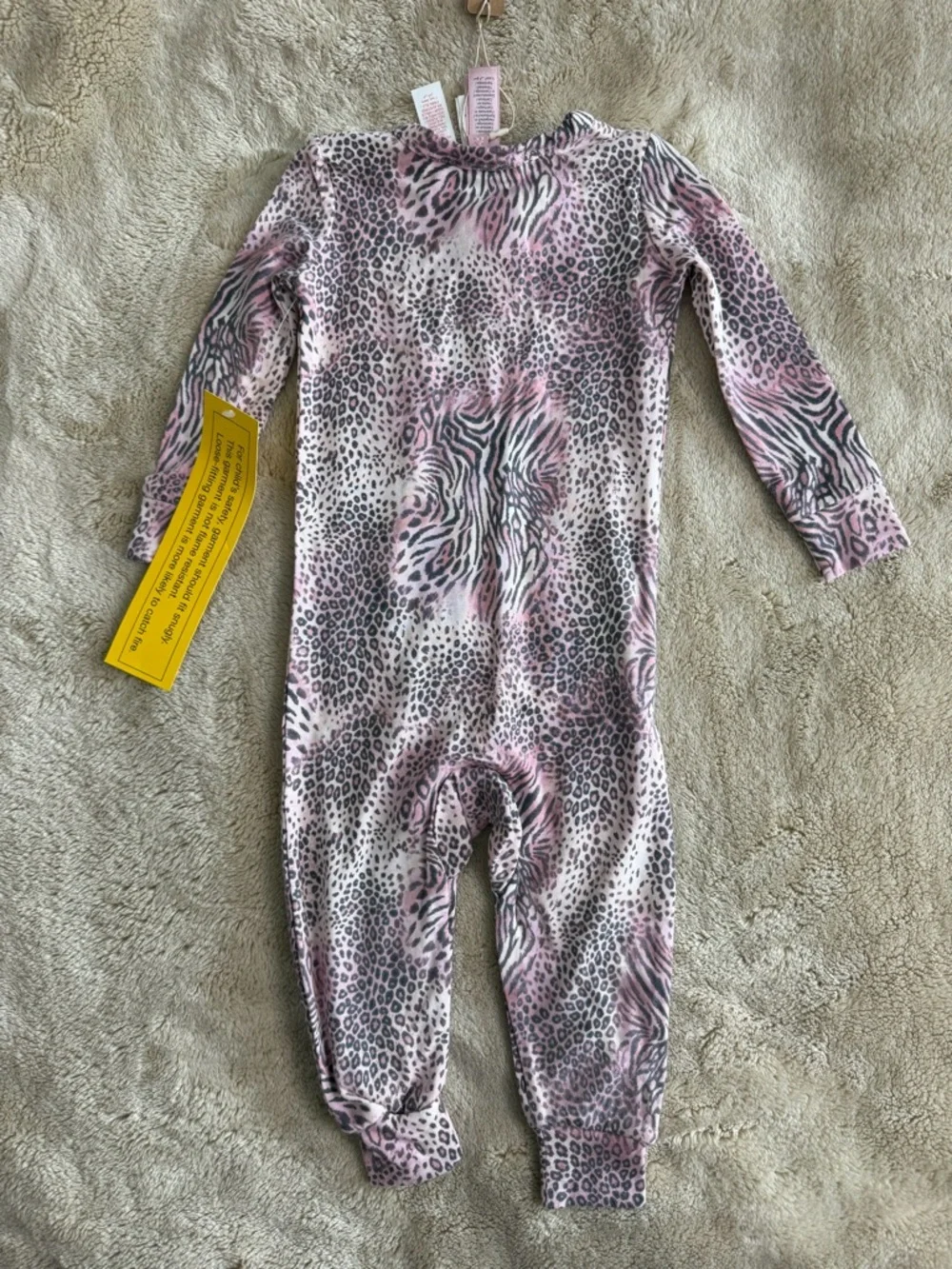 NWT SKIMS Bloom Mini Pink Multi-Animal-Print Baby One-Piece Two-way Zipper - Picture 5 of 12